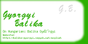 gyorgyi balika business card